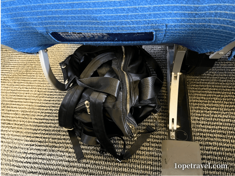 座席下にあるマザーズバッグ