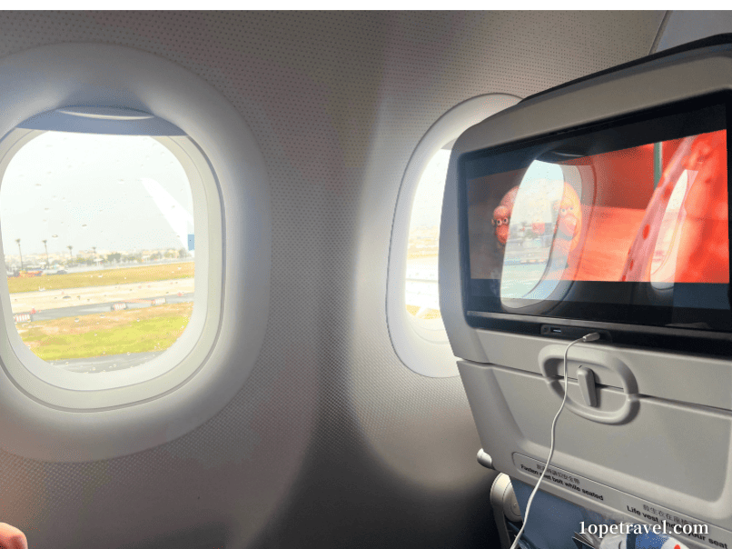 高雄空港から成田空港へ向かう機内の写真